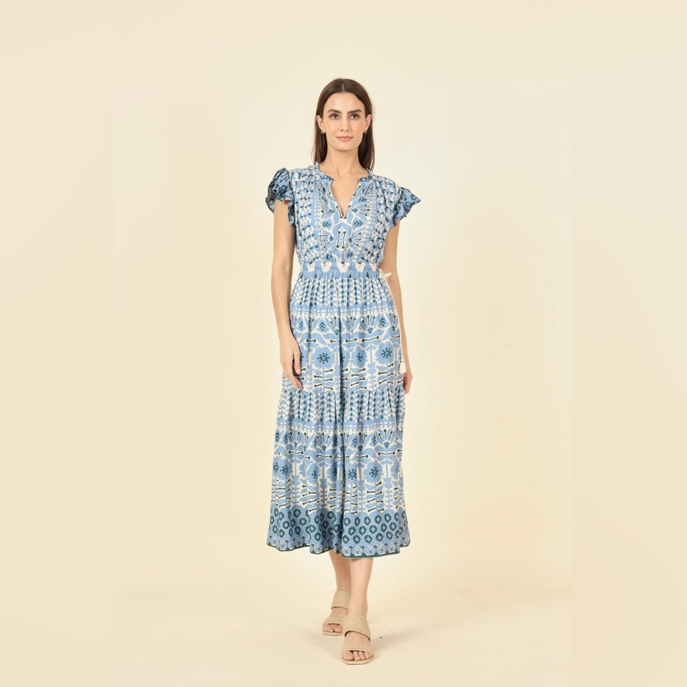 Omika Willa Midi Dress- Zadie Hydrangea Womens Size XS